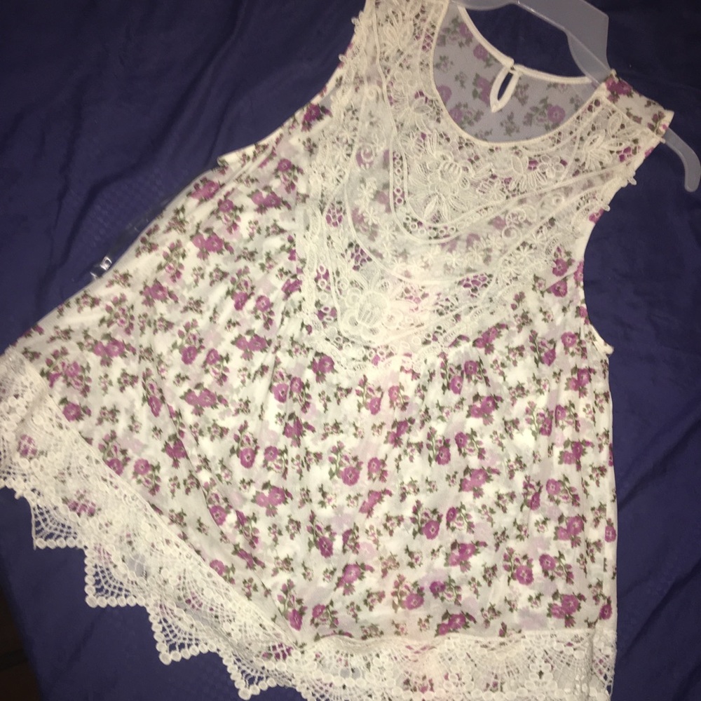 muscle like tank top with flowers
